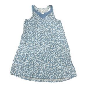 Nordstrom Blue Floral Crochet Neckline Tank Dress Girls XL